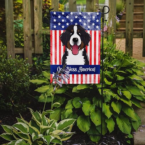 Vista 73 de Caroline's Treasures BB2171GF American Flag and Border Collie Garden Flag Mailbox Flag Decorative Yard Flag Banner Outside Patio Artwork Yard Flower