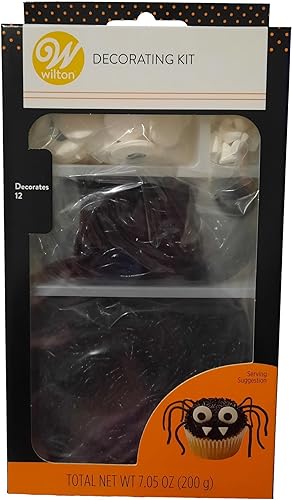 Kit de decoración de cupcakes de araña negra de Halloween, decora 12
