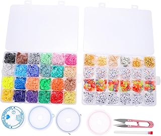 Hohopeti 1 Conjunto De Contas De Charme Pulseiras Anéis De Unhas Jóias Strass Roupa Argila Heishi Contas Kits De Unhas Pulseira Fazendo Kit Contas De Argila Pulseira Contas Acessórios De