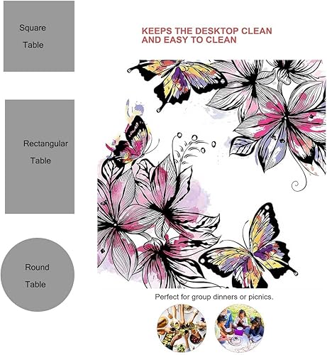 Vista 14 de Outer Space Mantel Redondo para Mesa De 4 Sillas Bue Orangerustic Mantel decorativo de mesa 30 x 30 pulgadas