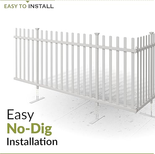 Miniatura 2 de Zippity - Kit de valla portátil ligero independiente de 3.5 pies de alto x 7.6 pies de ancho (1 panel), panel de valla de vinilo blanco, valla