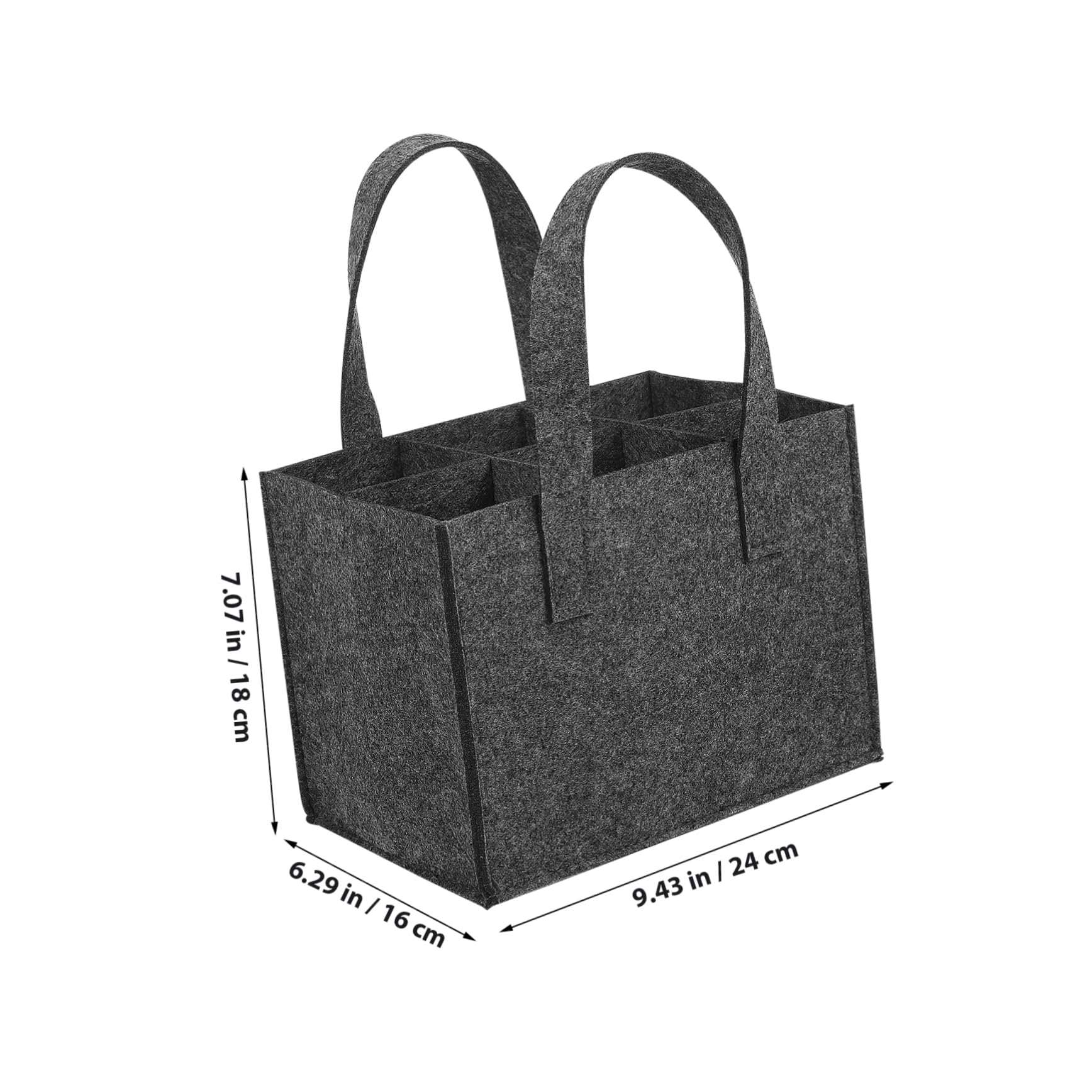 Weintasche für 6 Flaschen aus Filz 4 Stück mit Tragegriff | 24 X 16x16cm, Geeignet für Picknick und Einkauf, Mehrfach Verwendbar, Komfortabel zu Tragen