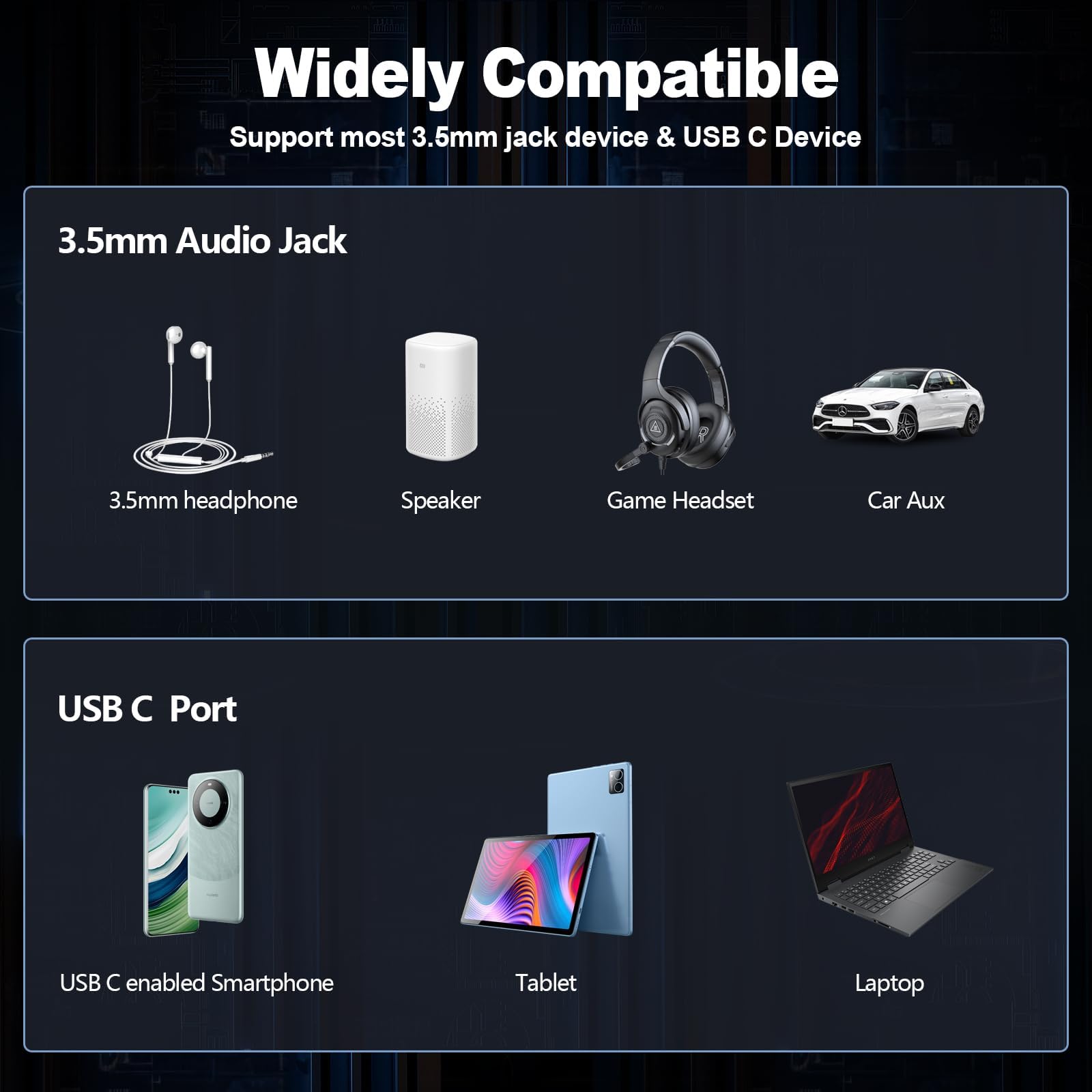 Adattatore audio da USB-C a jack per cuffie da 3,5 mm, tipo C, compatibile con iPhone 15/15 Pro/15Pro Max e altri dispositivi USB c come sam-Sung Hua-wei Smart Phone e pad ect.