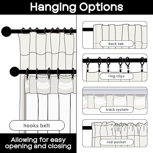 Miniatura 3 de Cortinas opacas de lino beige de 84 pulgadas de largo, cortinas de tela natural para sala de estar, dormitorio, cortinas opacas 100% de bloqueo de