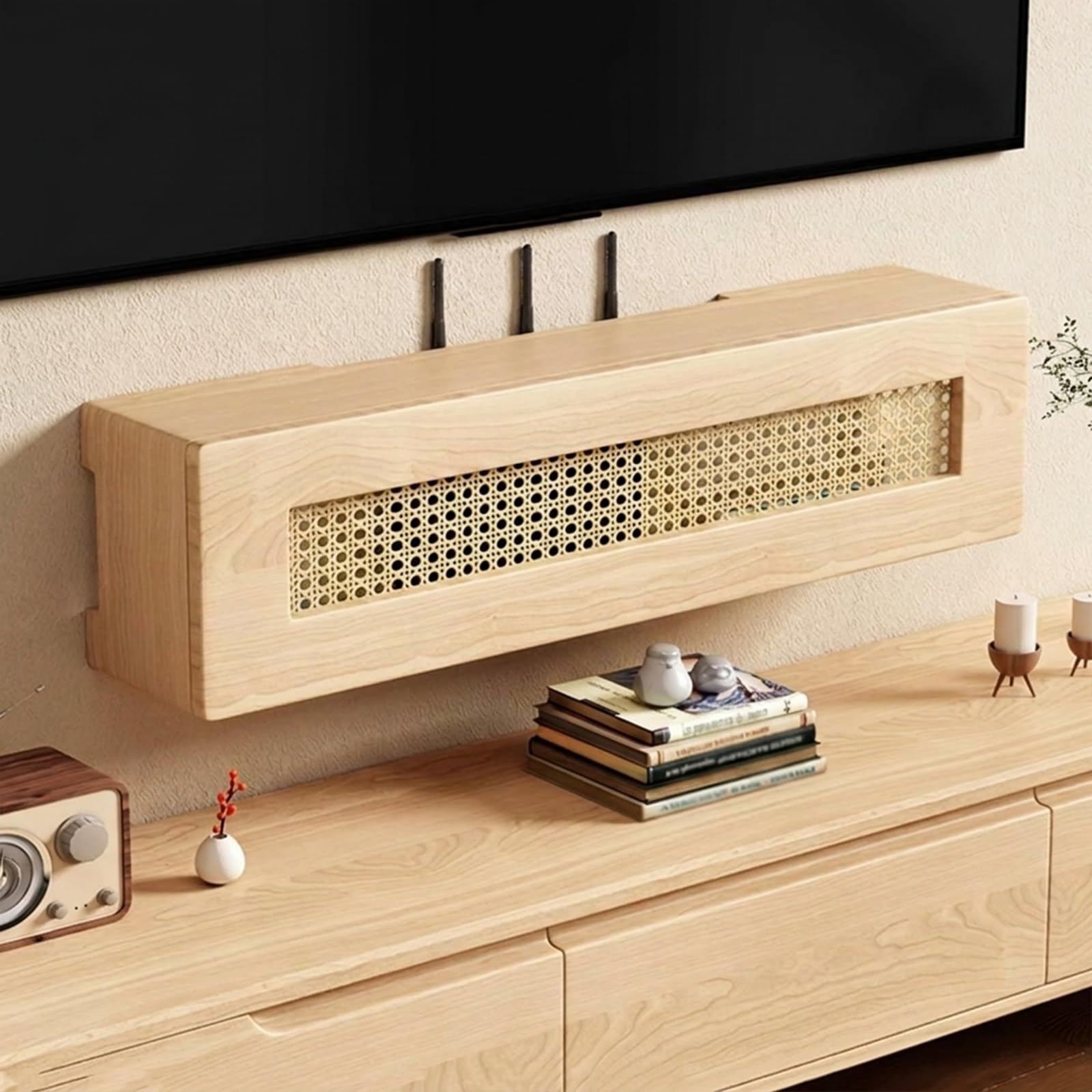Versteckte WiFi-Router-Box, Wandmontierter Router-Aufbewahrungsschrank Und Kabel-Organizer, Modem, Steckdosenleiste & Kabelverstecker Für Zuhause, Büro, Wohnzimmer, Platzsparend