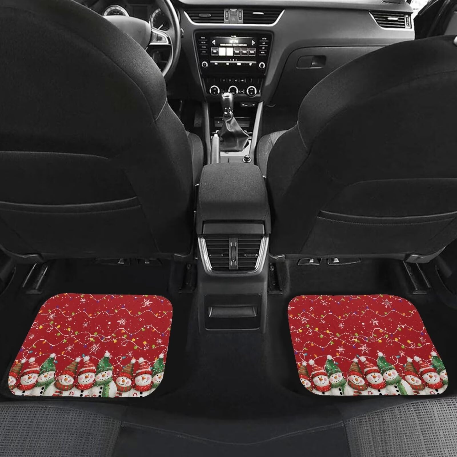 Tomeusey Car Floor Mats Carpet for Most Vehicle Snowman Snowflake All Weather Floor Protector Christmas Decorations Car Accessories — view 4