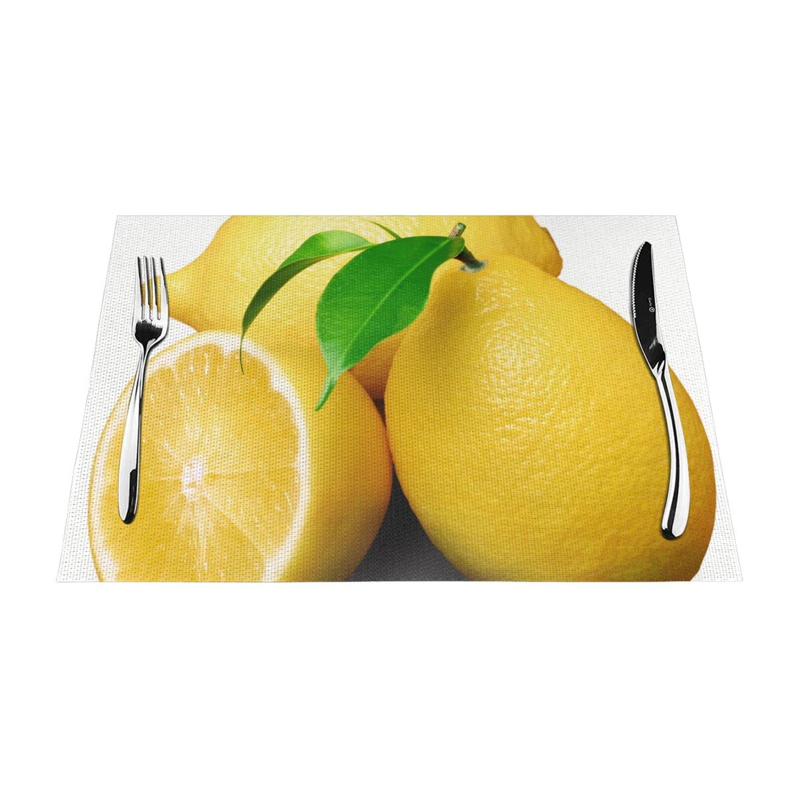 Sets de table motif citron 30,5 x 45,7 cm résistants à la chaleur lot de 4
