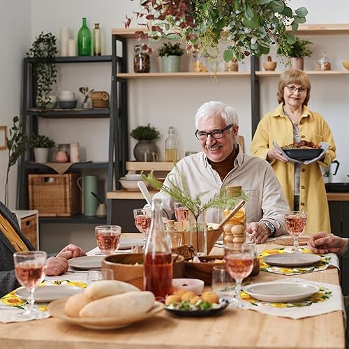 Miniatura 6 de Yingzhao 6 manteles individuales redondos bordados de 14 pulgadas para mesas de primavera y verano, hogar, cocina, comedor, vacaciones, cosecha,