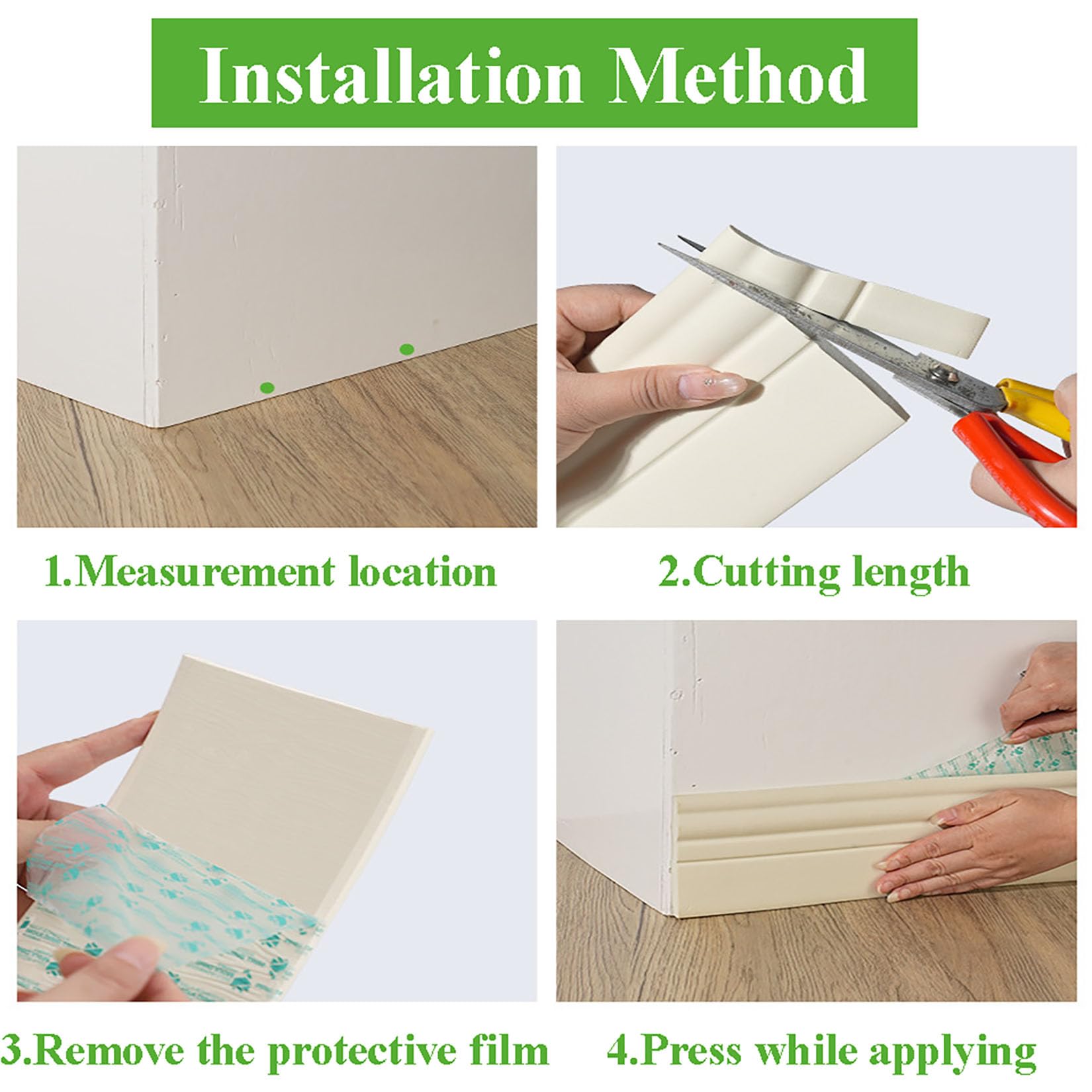 Rodapié blando autoadhesivo,120mmx11 mm,10 m,NBR,rodapié flexible,Molduras de Pared Protector Esquinas,tira flexible fácil de cortar,cinta de sellado de juntas,para salón,baño,cocina