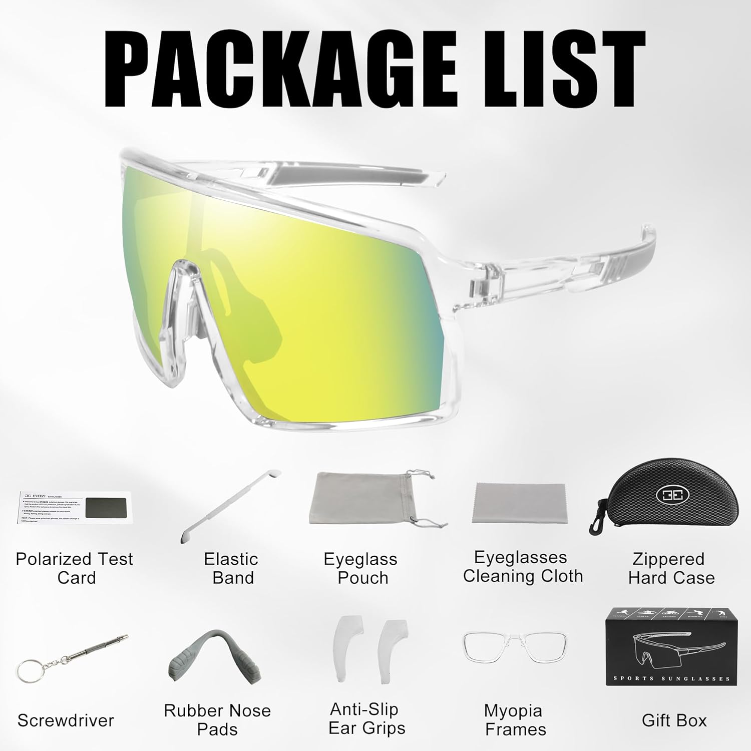 Polarized Sports Sunglasses UV Protection Ventilation Design Outdoor Sports Running Cycling Baseball Glasses for Men Women