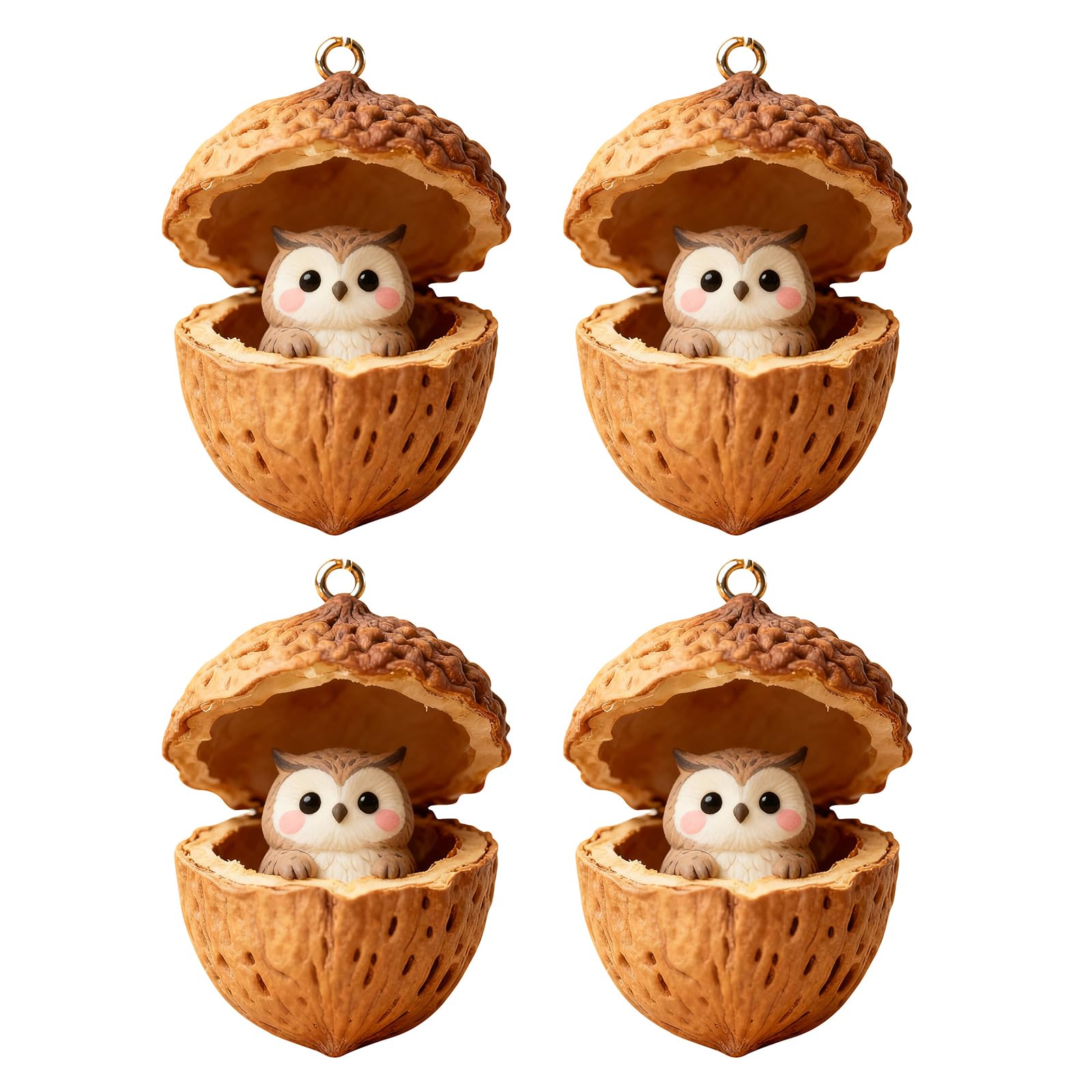 hogtnd 4 Pieces Acrylic Pine Cones Animal Ornament, Shatterproof Christmas Tree Decoration for Festivals, Vehicle Interiors, Animal Decoration for Vehicle Interiors, Christmas Decoration