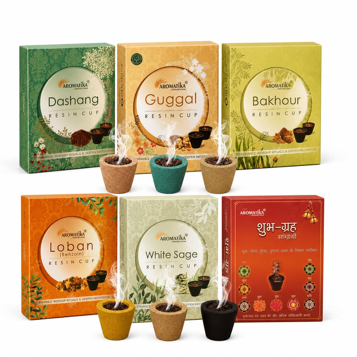 AROMATIKA Sambrani Dhoop Cups Assorted Fragrances, 72 Count-image-31