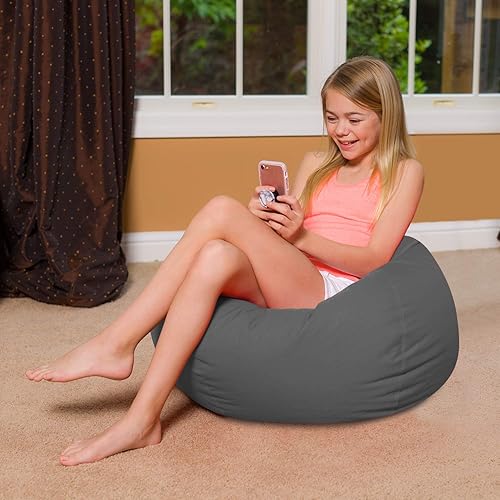 Miniatura 230 de Posh Creations - Sillón puff para niños, adolescentes y adultos, incluye funda extraíble y lavable a máquina, grande de 38 pulgadas, piel de conejo