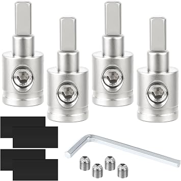 0 Gauge to 4 Gauge Reducer Connector 4PCS | Create Secure Power Connections for Car Amplifier Stereo Installation | Heavy-Duty Nickel Plated Brass with Heat Shrink