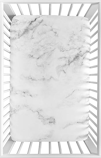 black white crib sheet