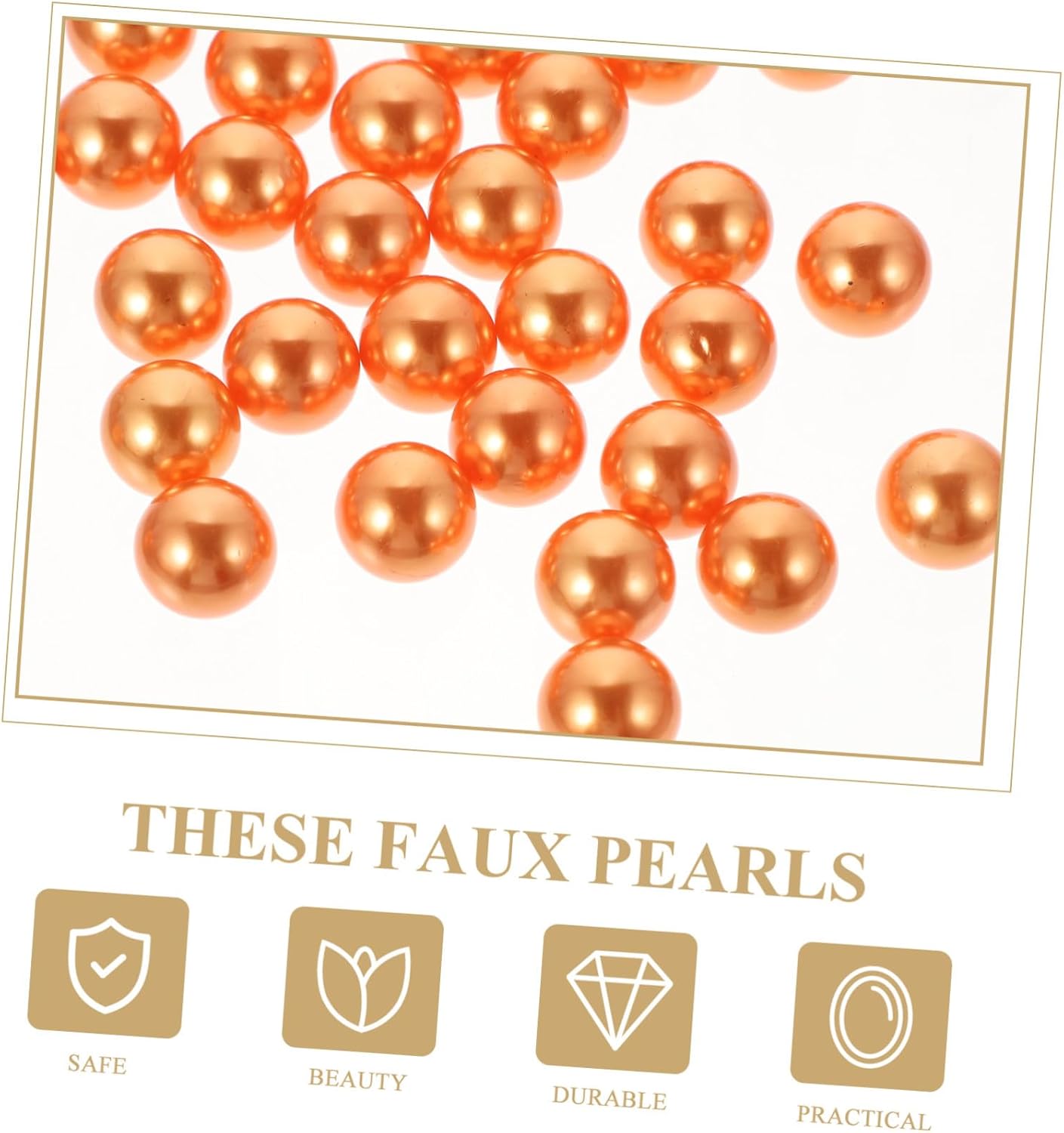 400pcs Faux Suspended Pearls Vase Filler Beads Decorative Pearl Ornaments for Flower Arrangements Wedding Centerpieces Home Party Decor Orange White Mixed
