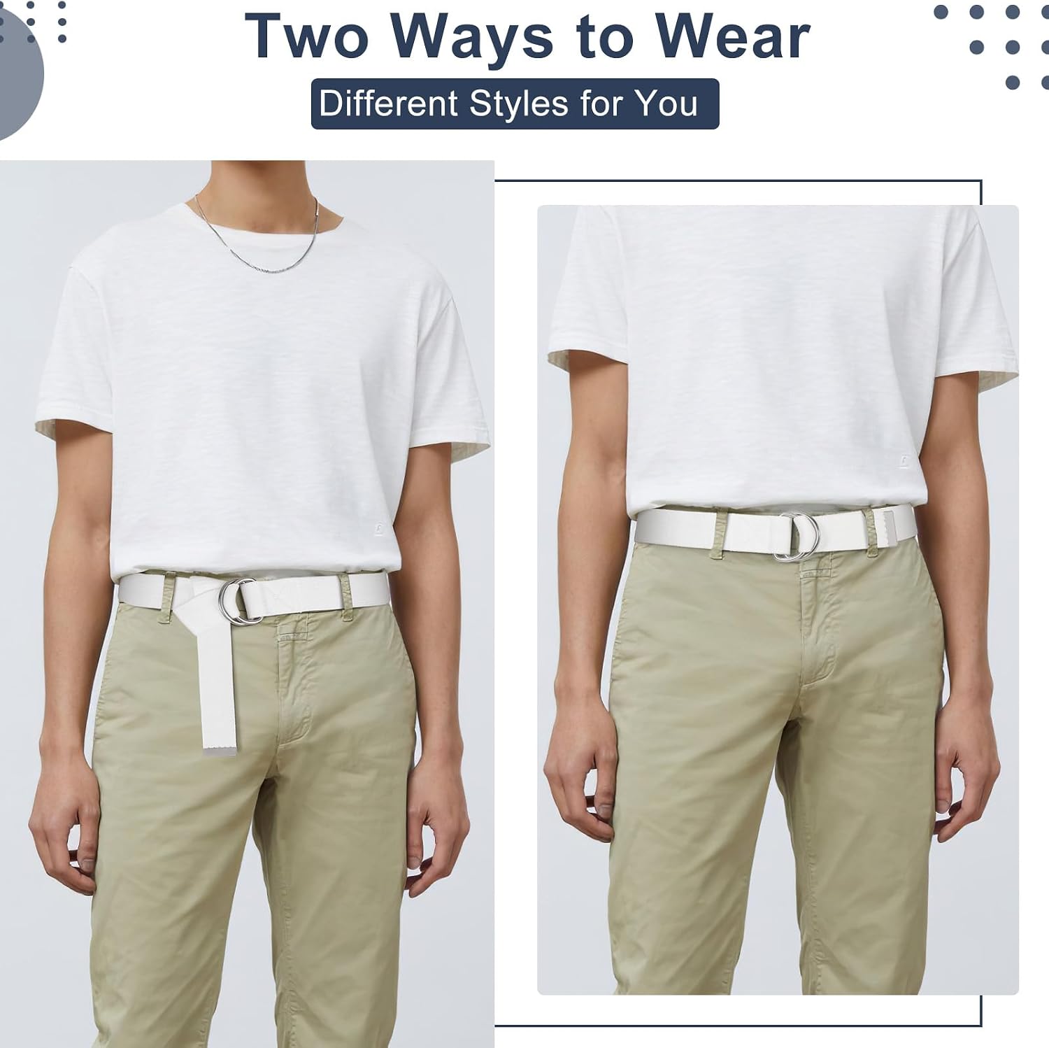 WHIPPY Mens Canvas Belt with Metal Double D-ring 1 1/2" Wide Plus Size Unisex Web Cloth Casual Belt for Jeans Pants