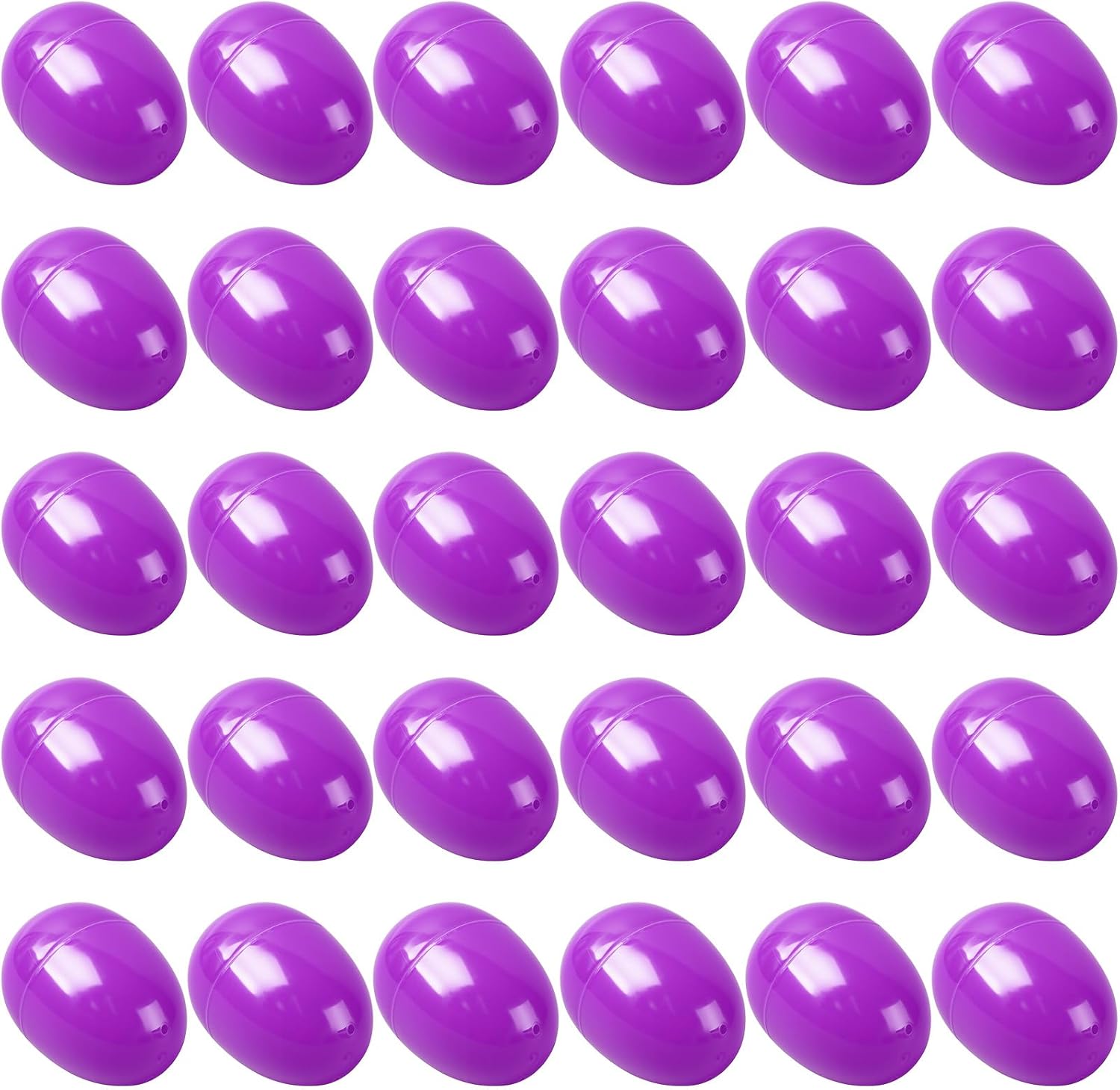 Easter Eggs 2.4” - Purple Fillable Easter Eggs - 30 Pcs Easter Basket Stuffers - Purple Eggs Bowl and Vase Filler Faux for DIY Spring and Easter Decorations (Purple)