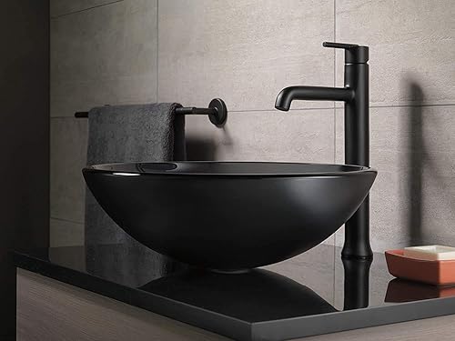 Miniatura 3 de Delta Faucet 759240-BL Trinsic - Toallero de pared de 24 pulgadas en negro mate y 75935-BL Trinsic Zinc Toallero, negro mate y soporte para papel