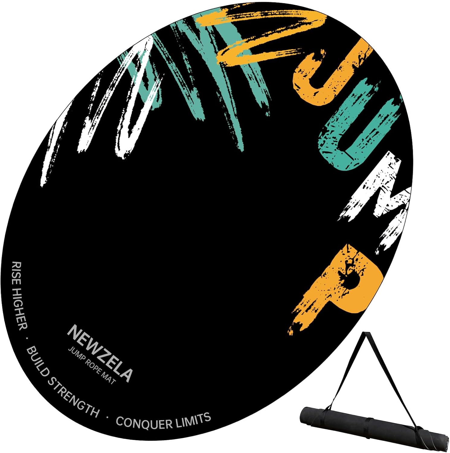 Jump Rope Mat, 48" x 36" Non-Slip Oval Rubber Skipping Rope Mat, Shock Absorbing Exercise Pad for Indoor and Outdoor Home Gym, Crossropes, Joint Protection, Fitness and Yoga Mat Compatible