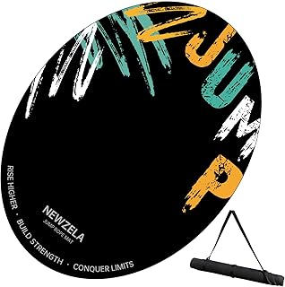 Jump Rope Mat, 48" x 36" Non-Slip Oval Rubber Skipping Rope Mat, Shock Absorbing Exercise Pad for Indoor and Outdoor Home Gym, Crossropes, Joint Protection, Fitness and Yoga Mat Compatible