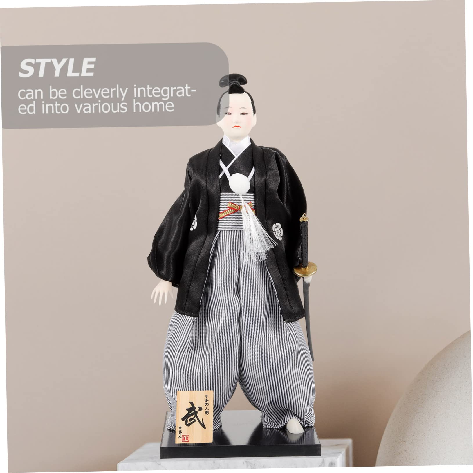 BESPORTBLE Statuetta Samurai Giapponese Stoffa con Kimono Decorazione da Tavolo per Casa e Ufficio per Appassionati Giapponese e Arredamento Desktop