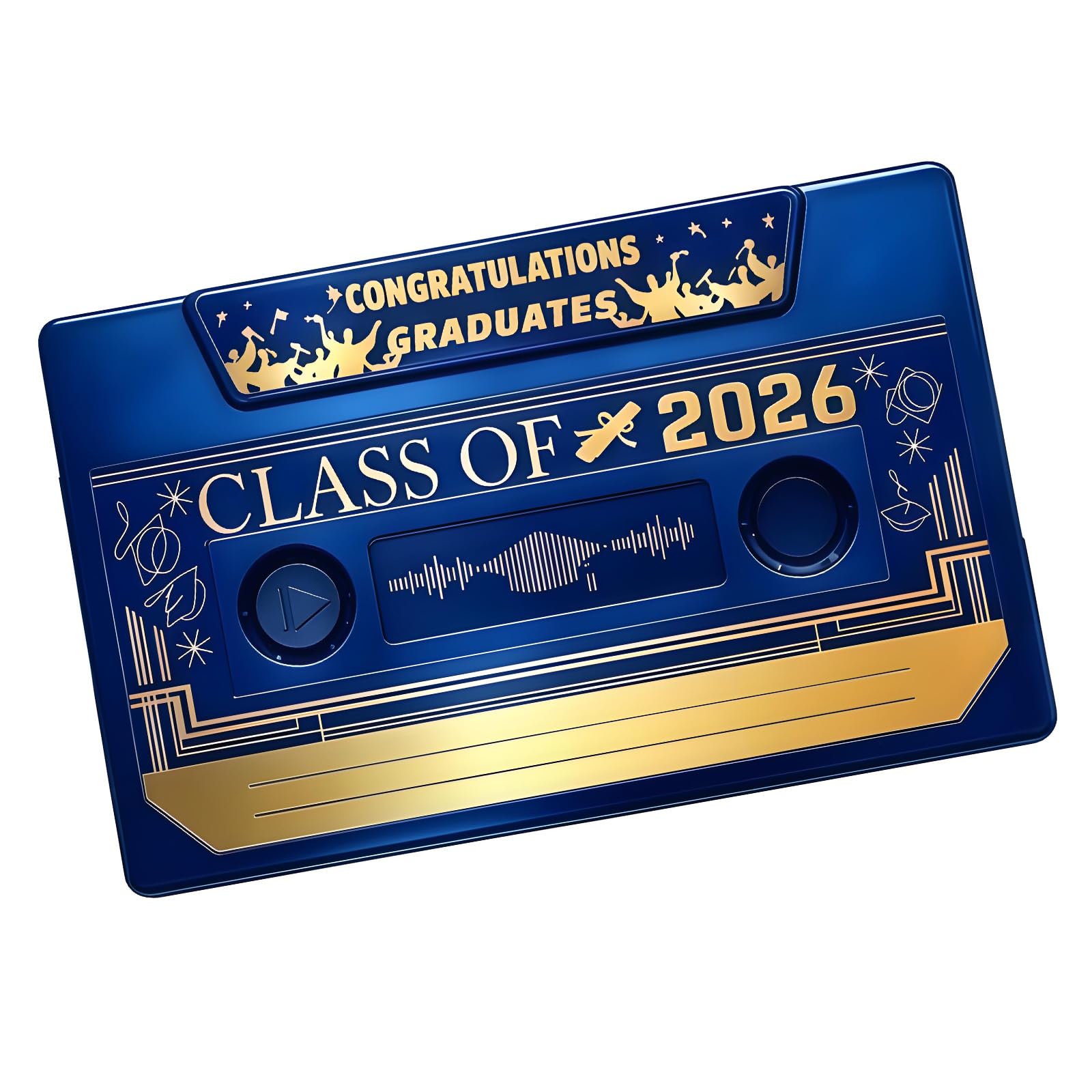 JSGHGDF Retro Tape Voice Message Card with 60 Second Tape Graduation Card for Graduation Party Memorable Gift Recordable