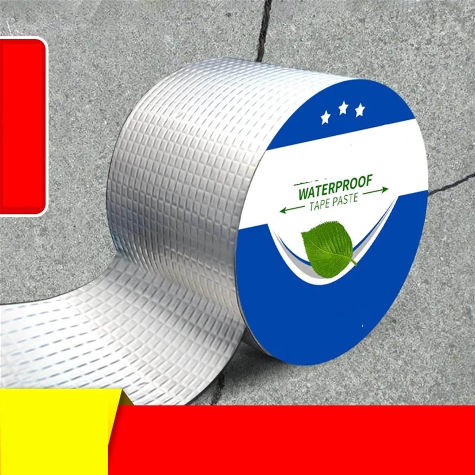 Butyl Band Ultrawasserdichtes Klebeband zur Reparatur von Wandrissen im Dach, Hochtemperaturrohr, Schwimmbad-Rettungsband, selbstklebendes, isolierendes Rohrband(Color:5cmx5m)