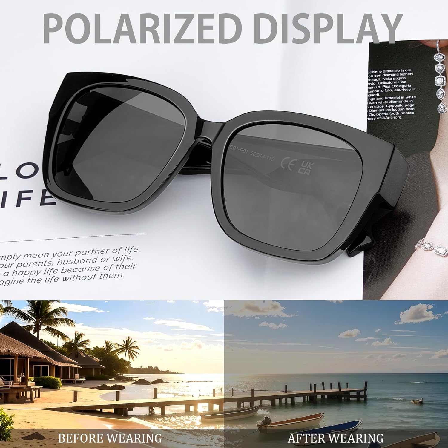 MAIVARDAY Sunglasses that Polarized Fit Over Glasses for Women uv400 Square Wrap Around Over Glasses & 3 Pack - Image 5