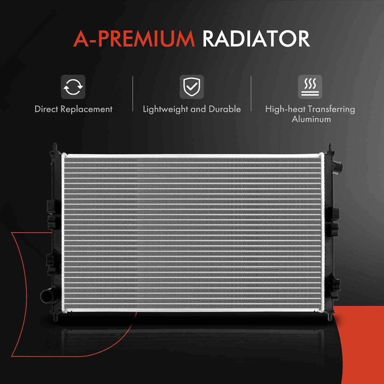 A-Premium Engine Coolant Radiator Assembly Compatible with Mitsubishi Outlander Sport, RVR, 2014 2015 L4 2.0L, L4 2.4L