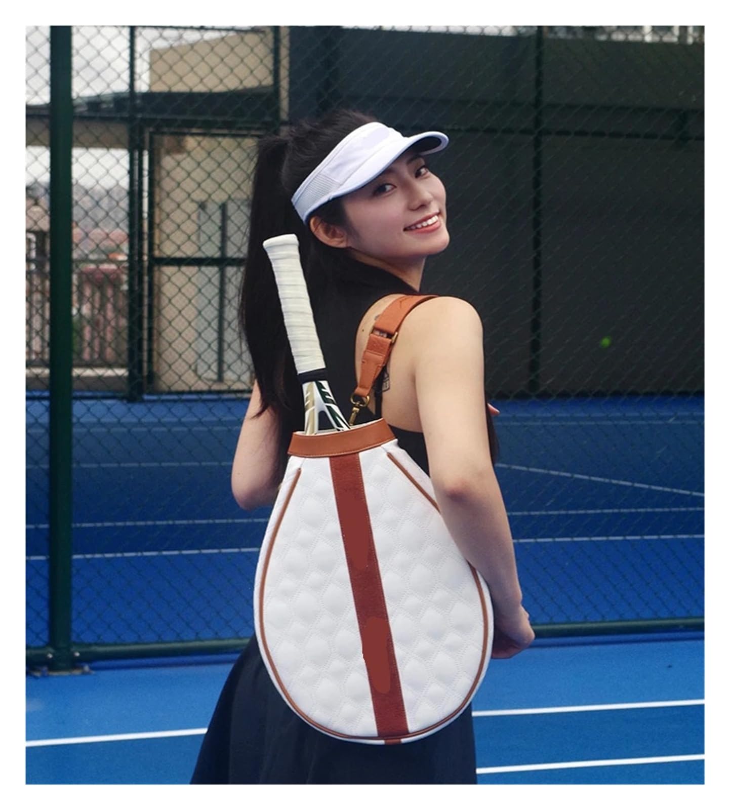 Mochila Tenis Bolsa for Raqueta De Tenis, Raquetas De Bádminton Y Squash, Bolsos De Hombro Deportivos for Jóvenes, Tenis Portátiles De PU