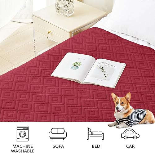 Miniatura 7 de hyha Manta impermeable para perro, manta suave para cama de perro, manta para mascotas, funda impermeable para sofá lavable, funda reversible para