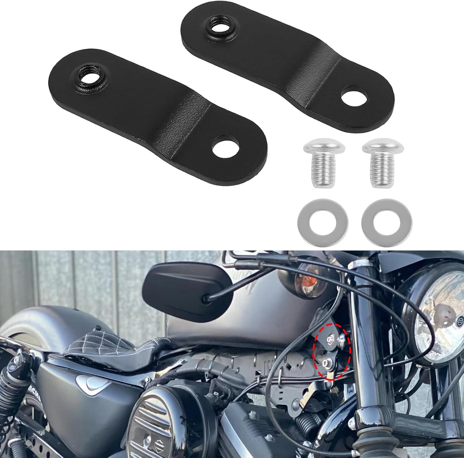 3 Inch 1 Pair Motorcycle Gas Tank Rising Lift Kit Replacement For Harley Sportster XL 883 1200 48 72 Dyna 1995- 2017