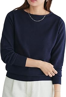 [ピエロ] プレミアム カシミヤタッチ ニット レディース (長袖 無地 シンプル/Vネック ボートネック) セーター 秋冬 着回し トップス