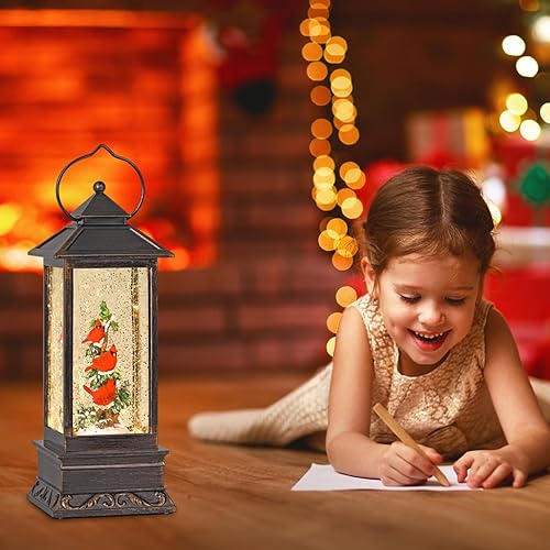 Miniatura 19 de Linterna musical de globo de nieve de Navidad, linterna giratoria brillante de 12 pulgadas con temporizador de 6 horas, alimentado por USB