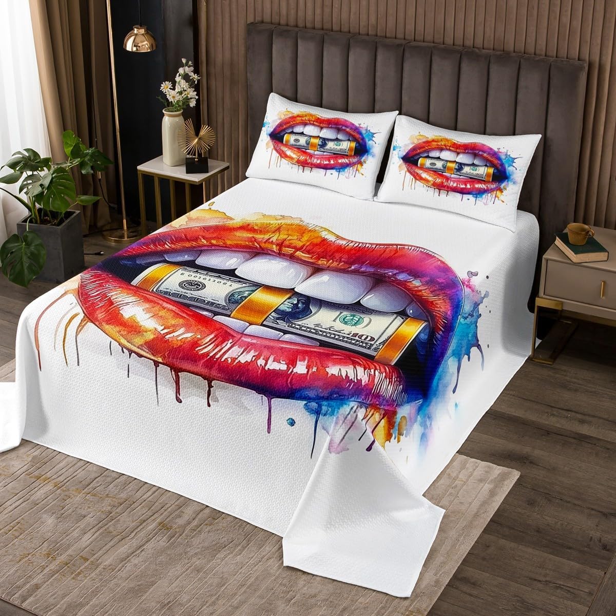 Erosebridal Rustic Farmhouse Coverlet Set Hunting Theme King Bedspread Set for Kids Boys Girls,Bear Paw Pattern Quilt Set Old Vintage Barn Door Bedding Set