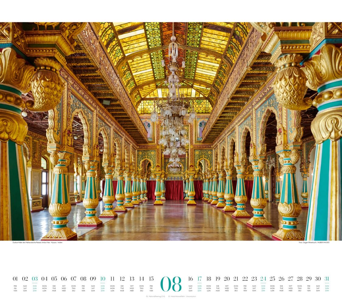 Paläste Kalender 2025, Wandkalender im Querformat (54x48 cm) - Architekturkalender - Schlösser - Adel - Könige und Königinnen