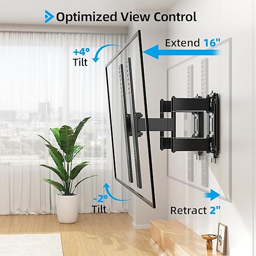 Miniatura 3 de Soporte de TV de movimiento completo para televisores de 48 a 120 pulgadas de hasta 200 libras, extensión delgada, resistente y suave, soporte de