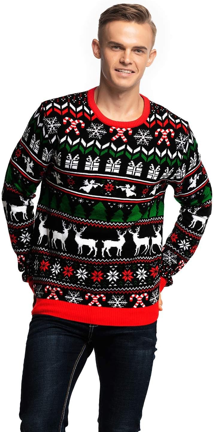 Ugly Christmas Sweater for Men, Hooded Unisex Women Xmas Hoodie Pullover for Party Festive Party