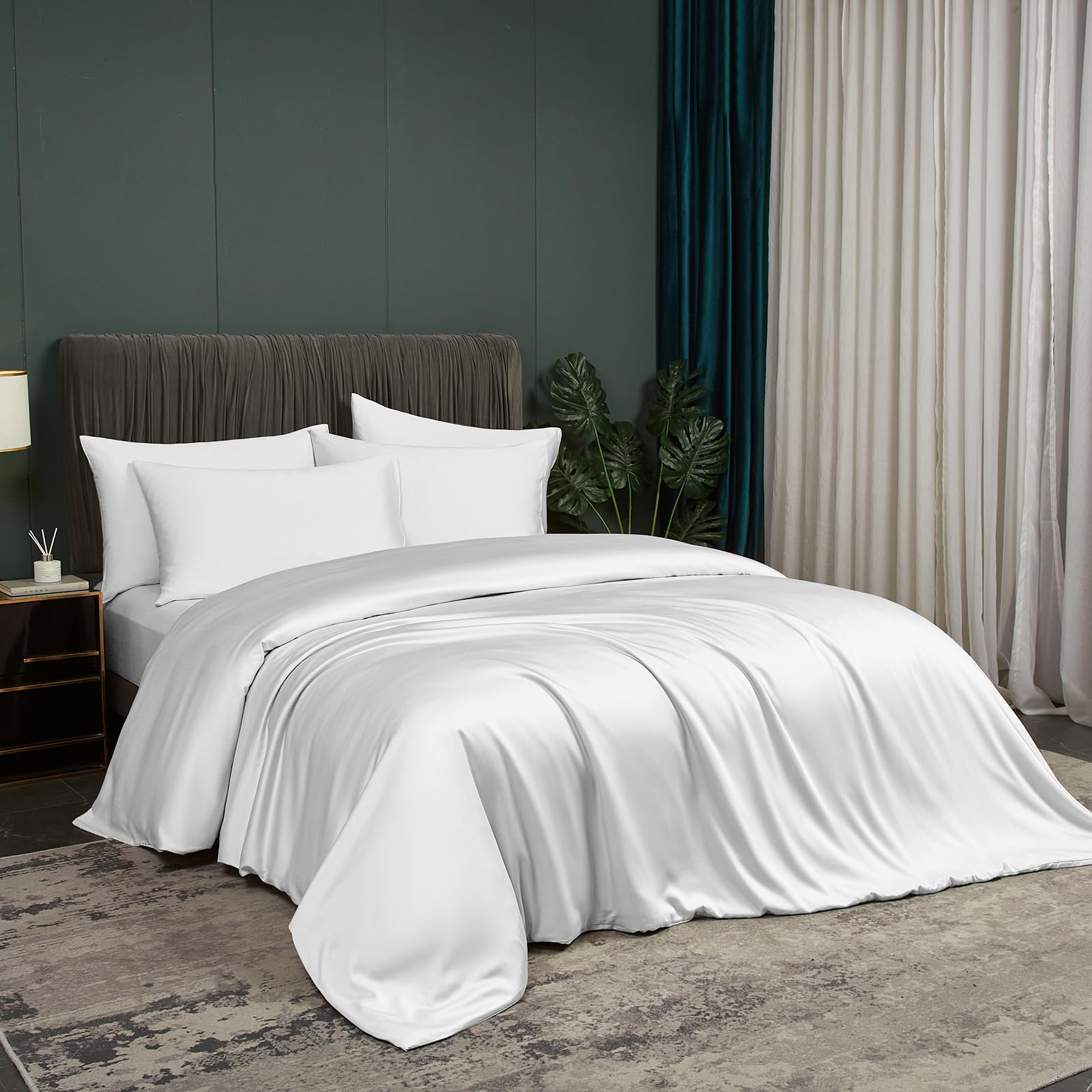 Dekbedovertrek Bamboe satijn (240 x 220 cm) Sienna Wit - Beddengoed