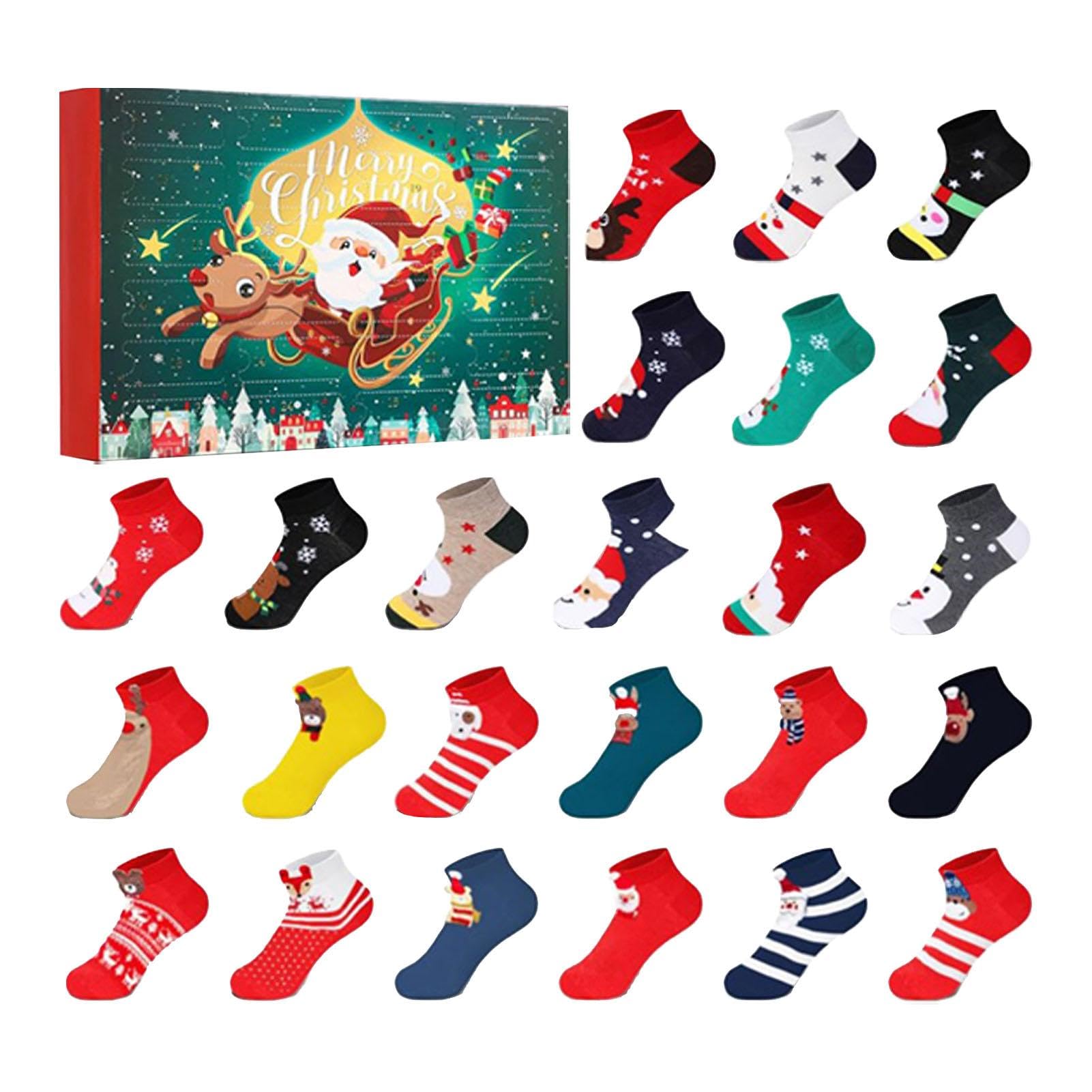 Calendario Dell'Avvento Di Natale 2024 Con 12 Paia Di Calzini Colorati A Tema Festivo - Divertente E Originale
