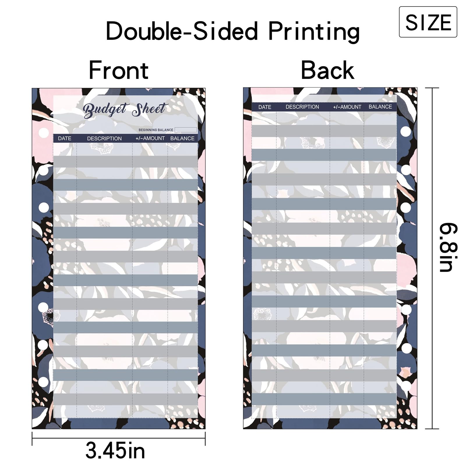 SURALIN 36PCS Accessoires de Planificateur Budgétaire Budget A6 Cartes de Résumé en Papier