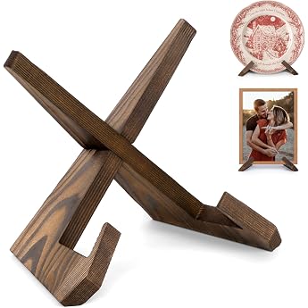Anboxit Plate Stand for Stand - 16.6 cm Plate Holder Stand | Wooden plate stand, picture frame holder, decorative table stand