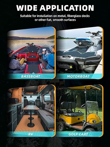 Miniatura 7 de FOCEAN Boat Flooring EVA Foam Boat Decking Self-Adhesive Non-Slip Marine Carpet for Jon Bass Pontoon Boats Motorboat RV Yacht Kayak Surfboard