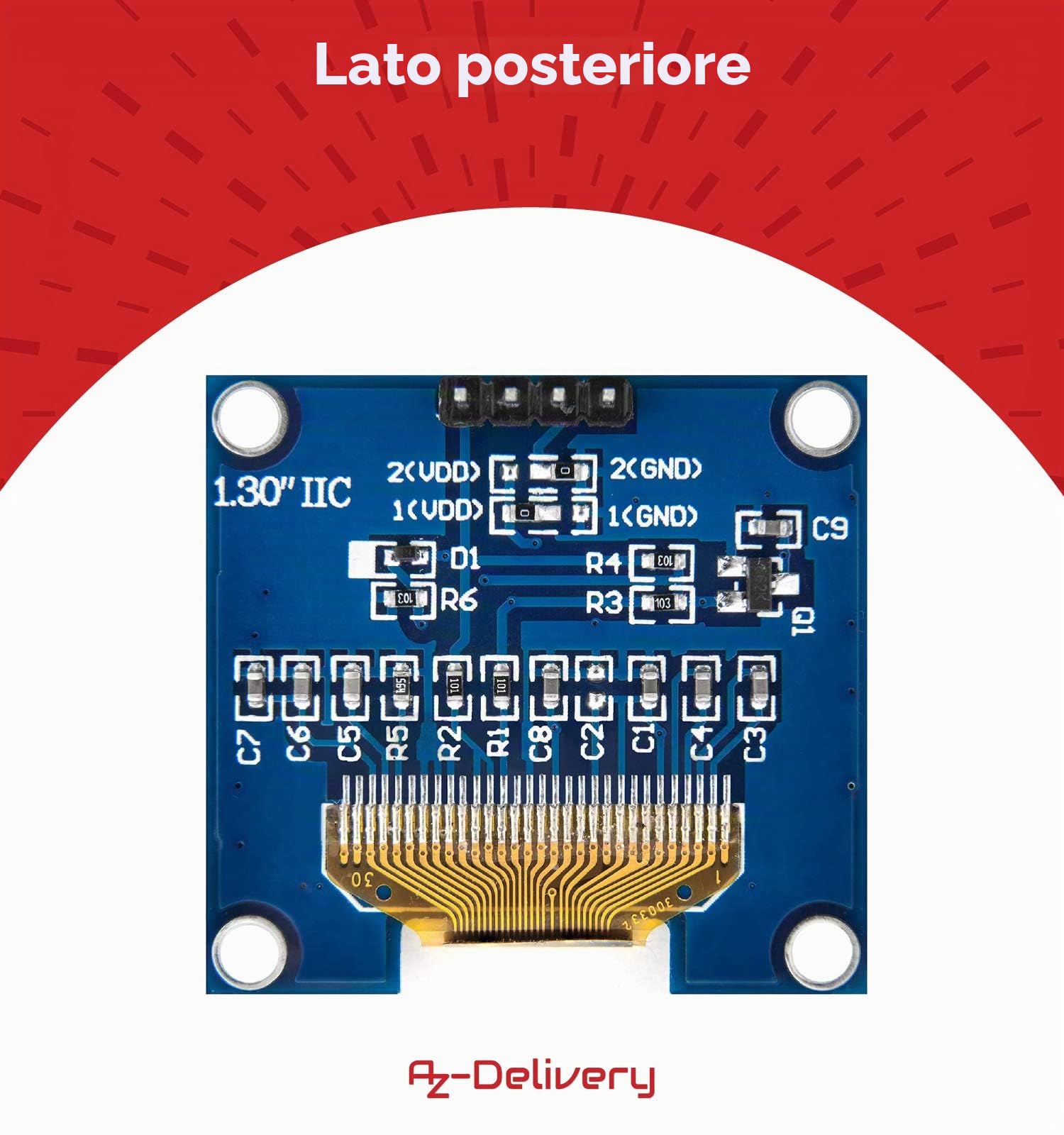 AZDelivery 3 x 1.3 pollici Display OLED I2C SSH1106 Chip 128 x 64 Pixel I2C Modulo di Visualizzazione dello Schermo con Caratteri Bianchi compatibile con Arduino e Raspberry Pi incluso un E-Book!