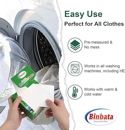 Miniatura 9 de Hojas de detergente para ropa, hasta 128 cargas, hipoalergénicas, ecológicas, sin perfume, biodegradables, sin plástico, sin líquido, adecuadas