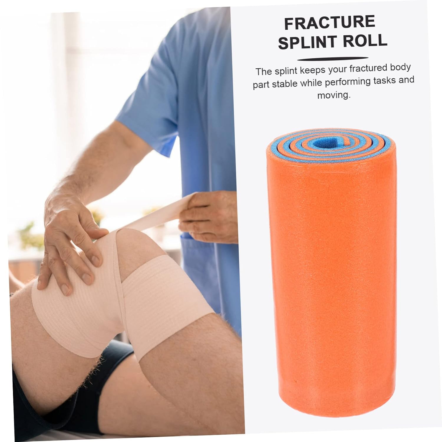 Ipetboom 2Pcs Moldable Emergency Splint Set 11x46cm Orthopedic First Aid Splint for Fractures Adjustable Lightweight Design for Sports Injuries and Home Use