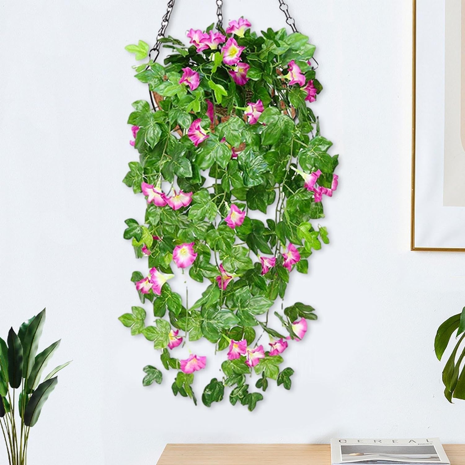 Amazon｜造花朝顔 観葉植物 人工造花 壁掛け フェイク グリーン 植物