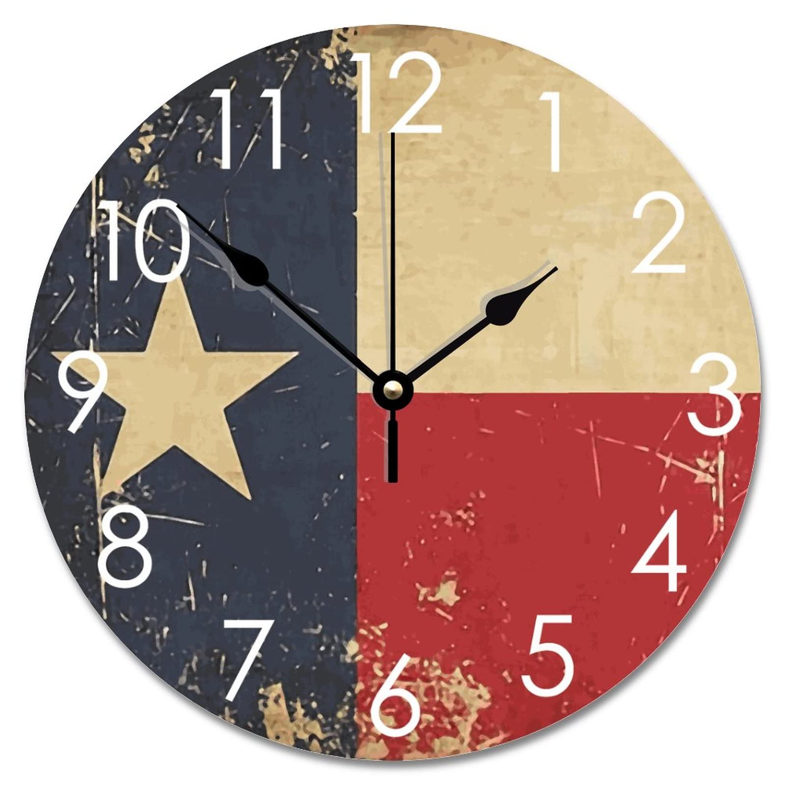 Horloge murale Western Texas Stars rustique antique suspendre