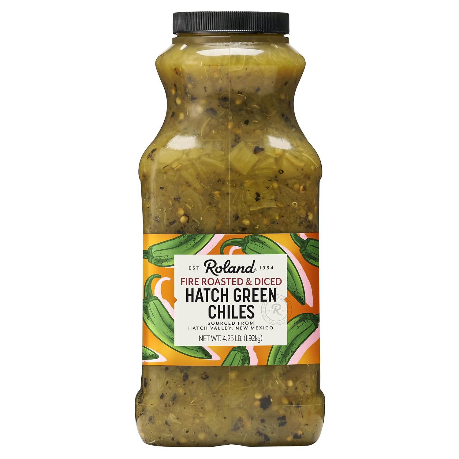 Roland Foods Fire-Roasted Diced Hatch Chile, Specialty Imported Food, 4.25 Pound, Pack of 1